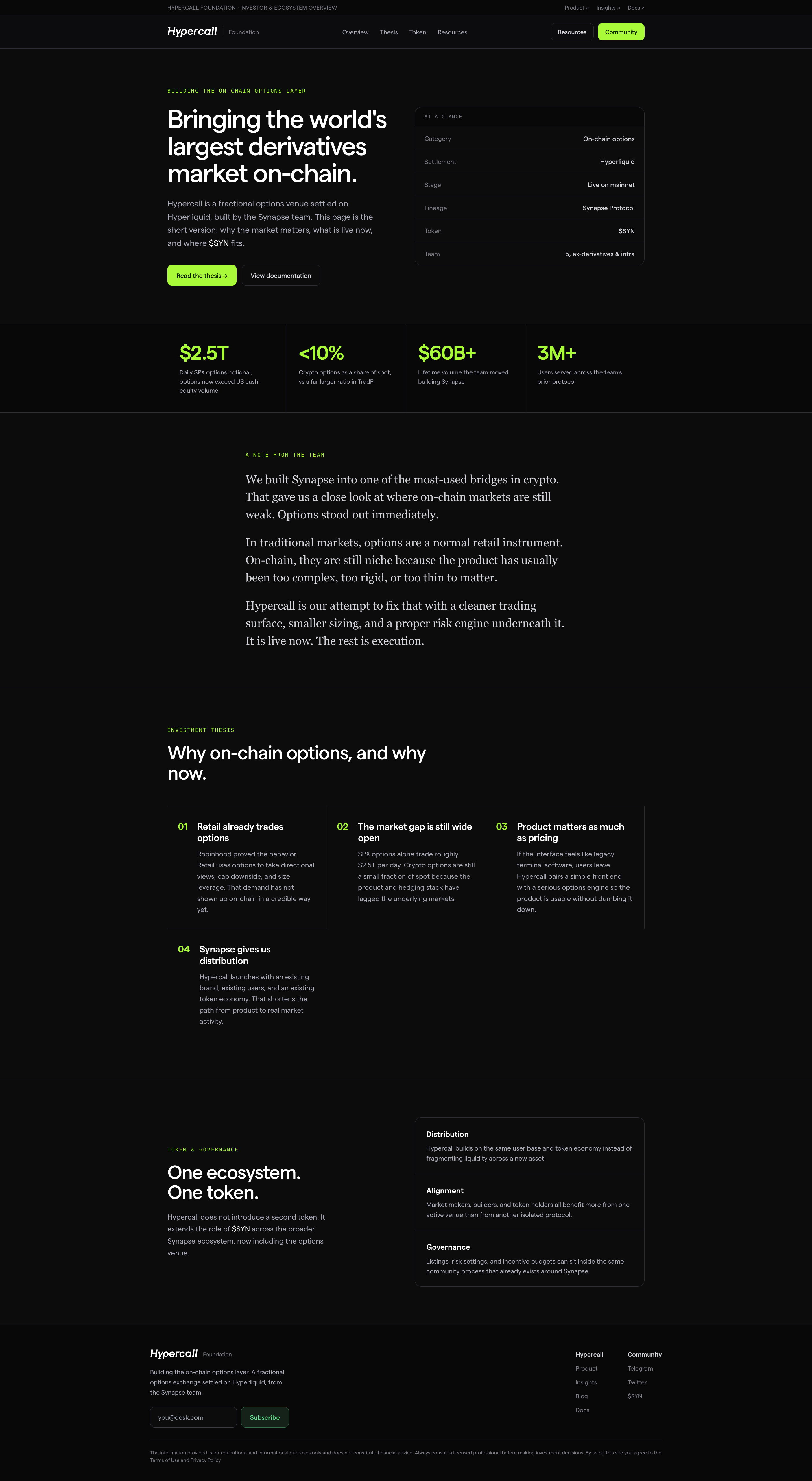 Hypercall Foundation page