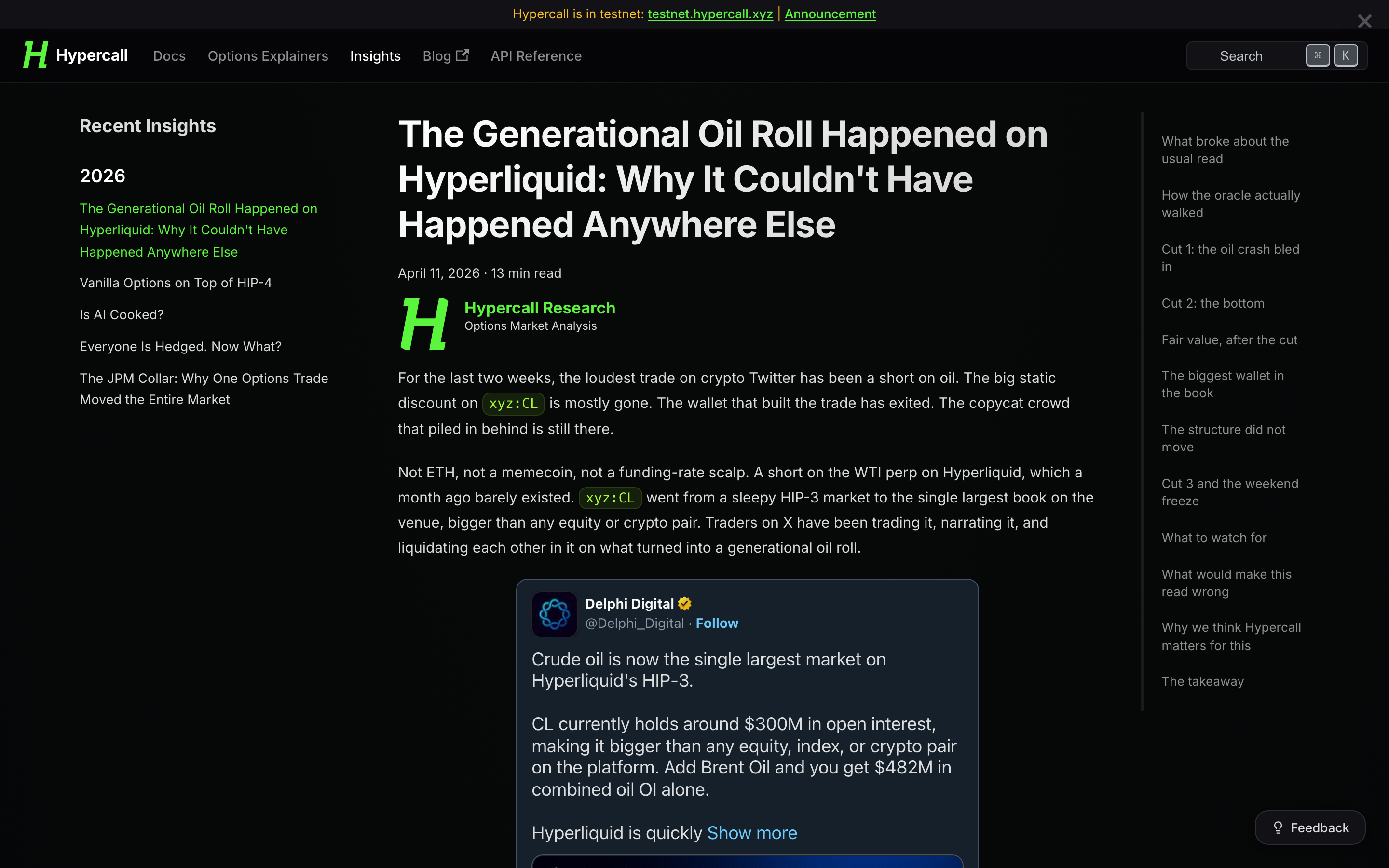 The Generational Oil Roll on Hyperliquid